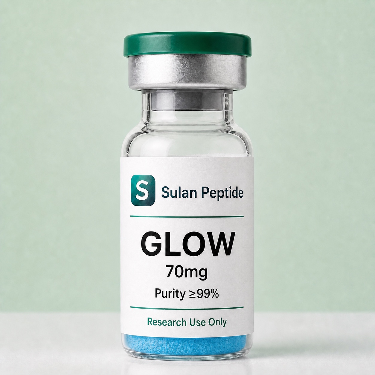 GLOW research-use peptide vial by Sulan Peptide